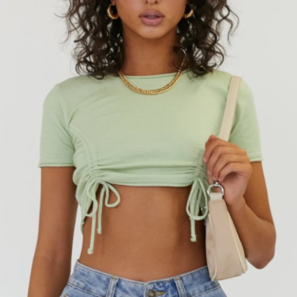 Princess Polly Tops - Polly Princess Women's Geo Crop Top Green - XS